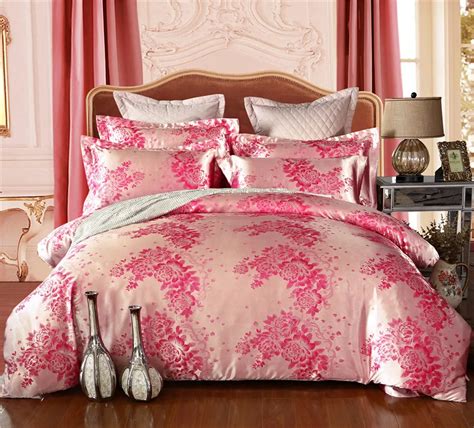 European Style Luxury Jacquard Bedding Set Four Piece Set Flat Sheet Silk Jacquard Bed Set Queen