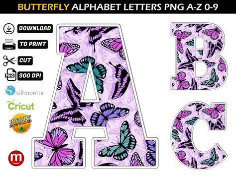 Butterfly Alphabet Png Butterfly Letters Png Butterfly Party