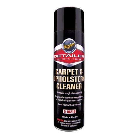 Then vacuum the upholstery a second time and let the fabric air dry. D102 Detailer Carpet and Upholstery Cleaner, 19oz | Meguiar's