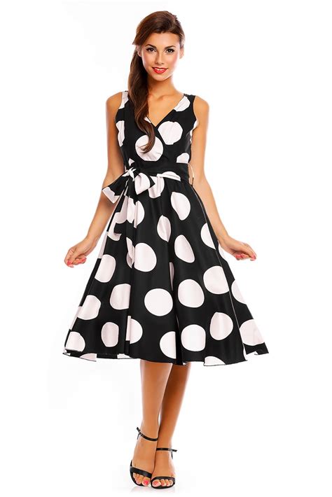 ladies retro vintage 50s swing big polka dot rockabilly dress