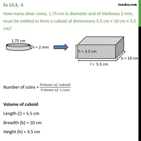 1 meter/second is equal to 6000 cm/min, or 2362.2047244094 inch per minute. Ex 13.3, 6 - How many silver coins, 1.75 cm in diameter ...