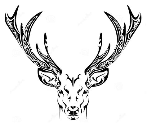 Tribal Deer Head Tattoo Stencil Clipart Best