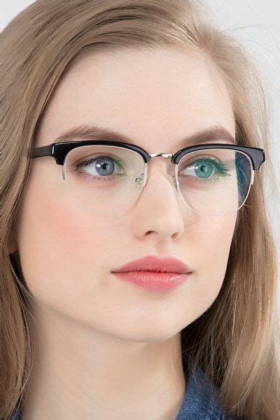 genbu browline black semi rimless eyeglasses eyebuydirect fashion eye glasses stylish