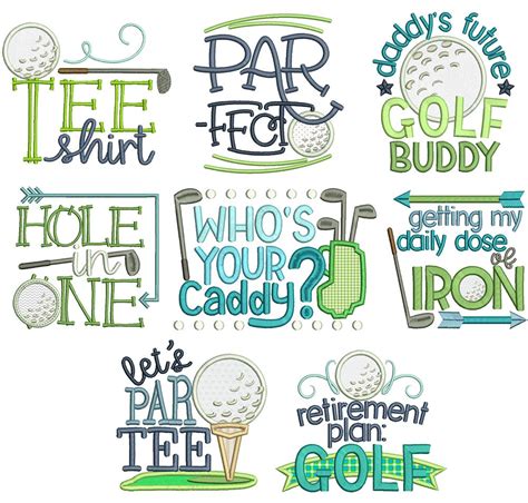 Golf Time Machine Embroidery Designs By Juju