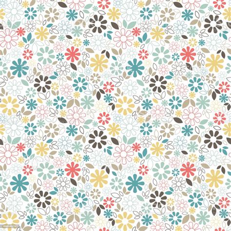 Flower pattern for printing or fabric. Elegant Floral Seamless Pattern With Simple Daisy Flowers ...