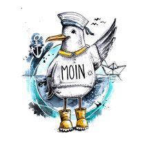 Moin Olaf! in 2020 | Funny paintings, Art deco illustration, Cute paintings