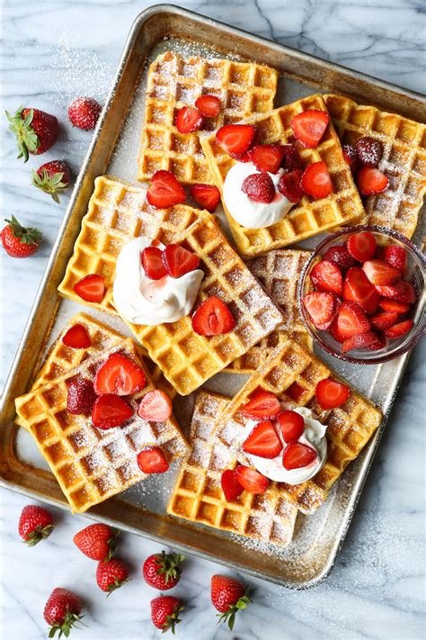 Strawberries And Cream Buttermilk Waffles Icarian Food