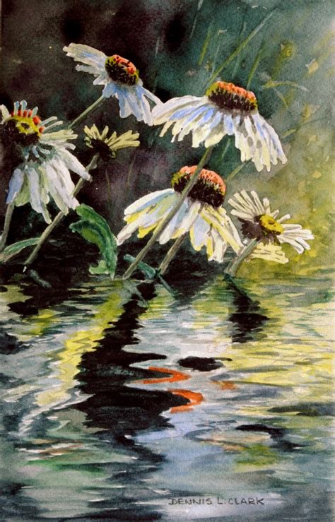 How To Paint Flower Reflections In Water In Watercolor