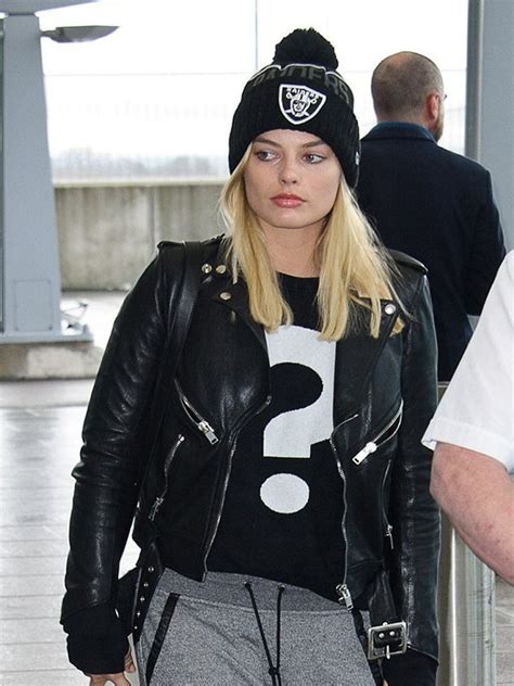 Margot Robbie London Airport Leather Jacket - RockStar Jacket