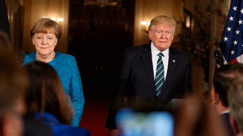 Anstrengt Første Møte Mellom Merkel Og Trump E24