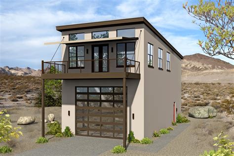 Modern Home Plan Atop An Rv Garage 68570vr Architectural Designs