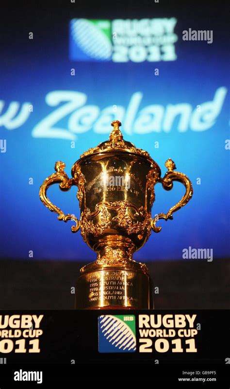 The William Webb Ellis Trophy Pictured Prior To The Irb Rugby World Cup