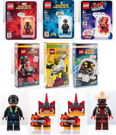 Lego Exclusive Sdcc 2018 Minifigures And Sets Marvel And Dc Comics And Unikitty Minifigure