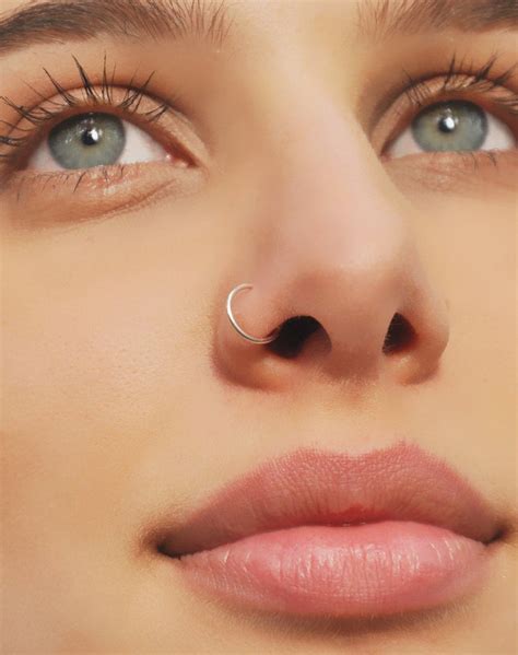 Nose Ring Sterling Silver Nose Ring Cartilage Hoop Earring Etsy