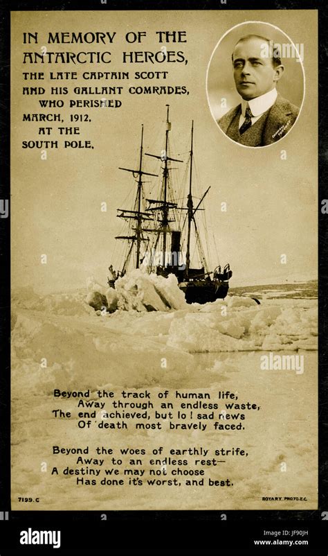 Memorial Postcard Commemorating Antarctic Terra Nova Expedition Of