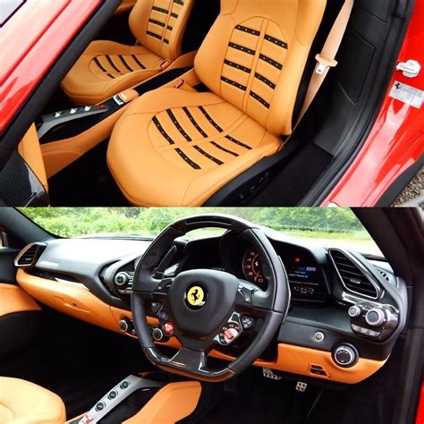 Ferrari 488 Gtb Red With Tan And Black Interior Seats Right