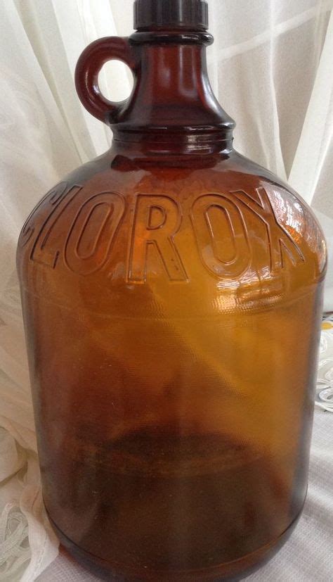 Vintage Bleach Glass Jug For Bathroom Brown Glass Bottles Bleach