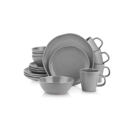 Stone Lain 32 Piece Casual Gray Porcelain Dinnerware Set Set For 8