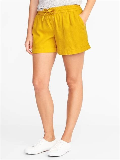Mid Rise Pull On Linen Blend Shorts 4 From Old Navy Such A Cute Dark