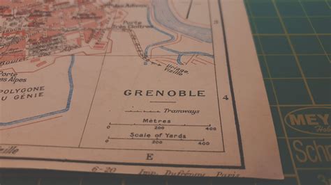 1920 Vintage Grenoble Map