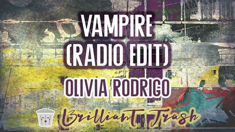 Olivia Rodrigo Vampire Radio Edit Karaoke Youtube