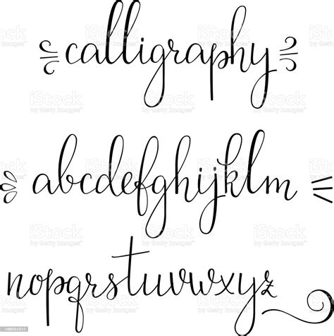 The word calligraphy is derived from greek, meaning beautiful writing. Calligraphy Cursive Font Stock Illustration - Download ...