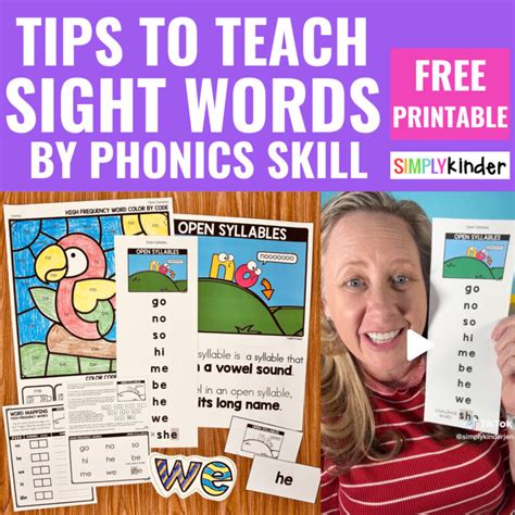 Tips For Teaching Sight Words By Phonics Skill Simply Kinder