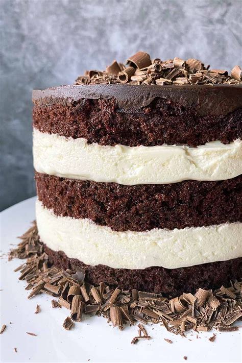 Chocolate Cake With Bavarian Cream Filling Foodal Recipe Bavarian