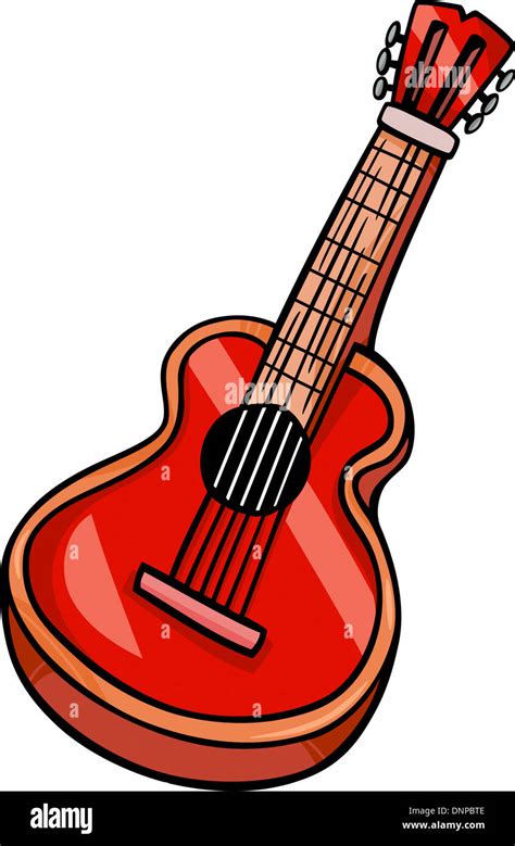 Ilustración De Dibujos Animados De Guitarra Acústica Instrumentos