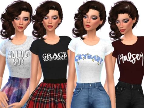 The Sims Resource Band Tee Shirts Pack Six By Wickedkittie • Sims 4