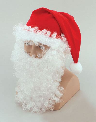 Santa Claus Father Christmas Beard Hat Moustache And Eyebrows Ebay
