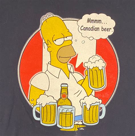 Homer Simpson Mmmm Canadian Beer Graphic Tee Size Large Etsy