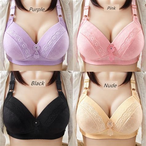 Big Size Bra 38 44 Thin Sponge B C Cup Bra Wireless Seamless Push Up Bras Innerwear Women