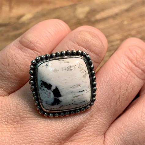 White Buffalo Turquoise Ring Etsy