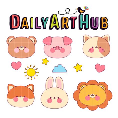 Cute Doodle Animals Illustration Clip Art Set Daily Art Hub