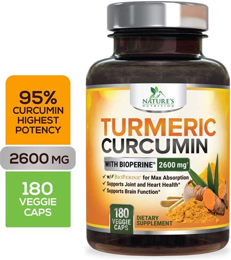 Natures Nutrition Turmeric Curcumin With Bioperine Black Pepper