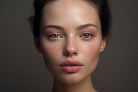 Premium Ai Image Ethereal Beauty Closeup Of Womans Flawlessly