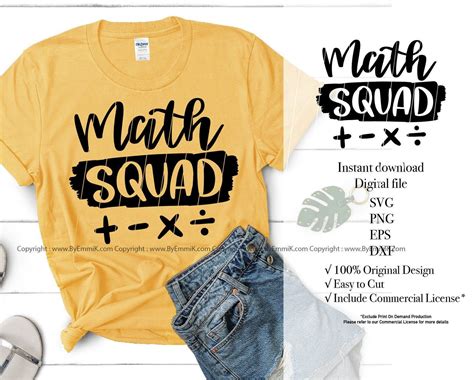 Math Teacher Svg Math Squad Svg Elementary Teacher Instant Etsy