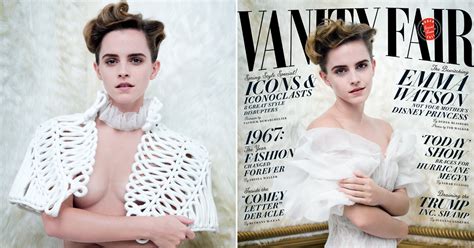 [b ] people are angry feminist emma watson has posed braless for a