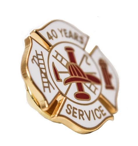 40 Years Fire Service Pin Ss Fire 40