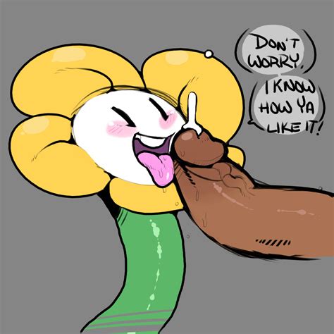 rule 34 blowjob blush cum fellatio flowey the flower human male mammal oral penis sex tongue