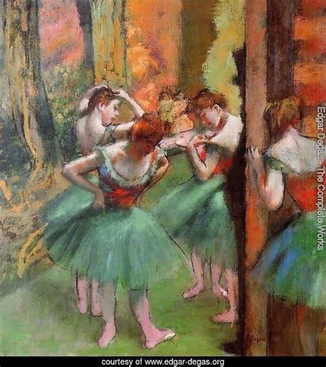 Fascinated by the study of movement, he attached himself to all the motives that represented life: Edgar Degas - The Complete Works - Dancers, Pink and Green ...