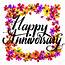 Happy Anniversary Modern Calligraphy  Hand Drawn Vector Lettering