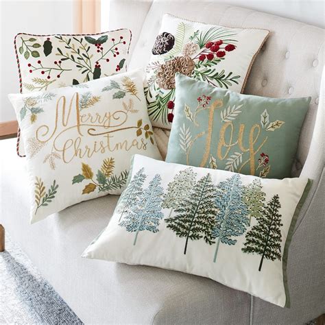 Beaded Green Trees Lumbar Pillow The Best 2019 Christmas Decor At
