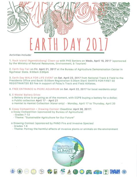 The security of national security telecommunications and information systems, which outlines the roles and 5. Earth Day 2017 Activities and Program - PalauGov.pw