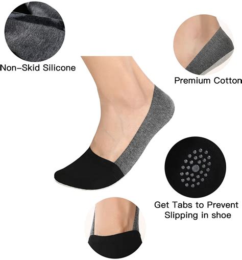 Mens No Show Socks Non Slip Grips Casual Low Cut Boat Sock 6 Pack Ebay