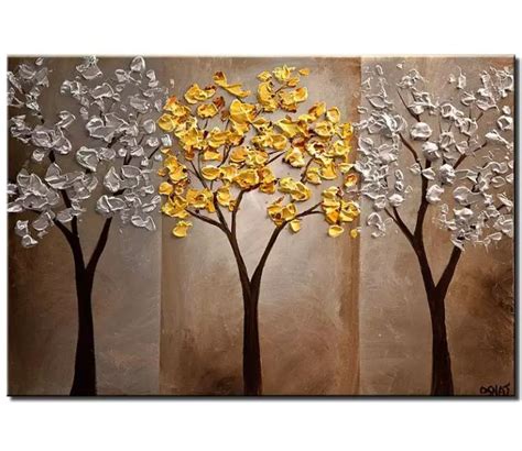 Painting For Sale Gold Silver Tree Painting Textured 6223