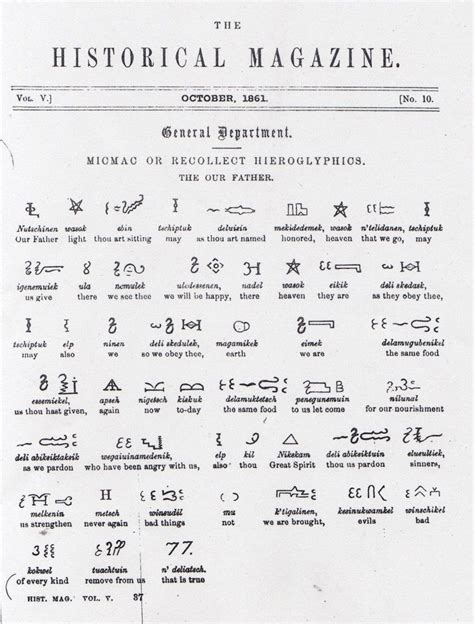 Micmac Or Recollect Hieroglyphs P 289 Native American Symbols Art
