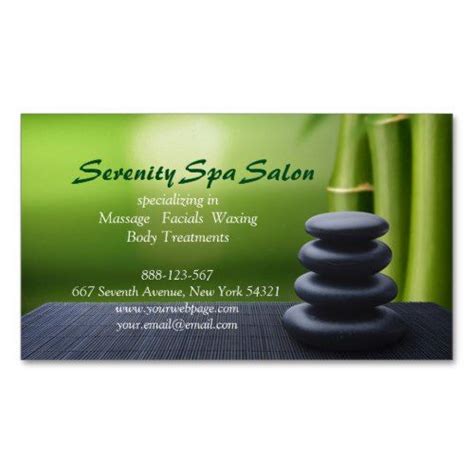 We did not find results for: Bamboo Black Stone Massage Spa Salon Business Card Magnet | Zazzle.com | Salon business cards ...