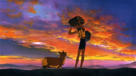 Wallpaper Sunset Anime Girls Sky Sunrise Evening Dog Dusk